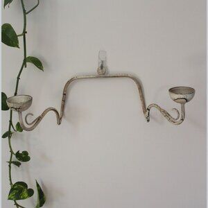 Vintage Wrought Iron Candle Wall Sconces Rare - 2